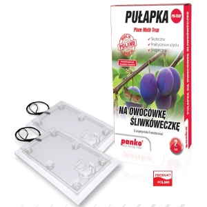 Capcana cu feromoni pentru Viermele prunelor/Molia Prunului (Cydia funebrana, Laspeyresia funebrana) - 16.5x11.5 cm - (2buc/cutie)
