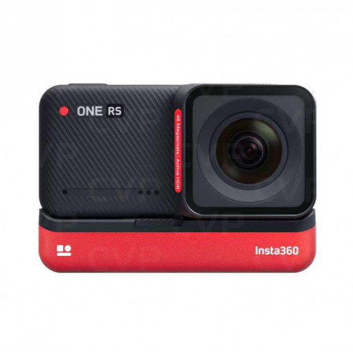 Camera video sport Insta360 ONE RS 4K Edition, 4K, 360°, Waterproof, HDR, Voice Control, Improved Stablization, AI Editing,capacitate acumulator 1190 mAh, culori negru si rosu