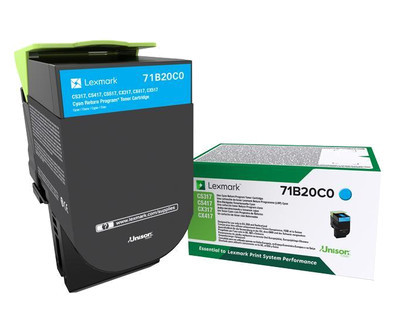 Lexmark CS317C / 71B20C0, Cartus toner original, Cyan, 2300 pagini