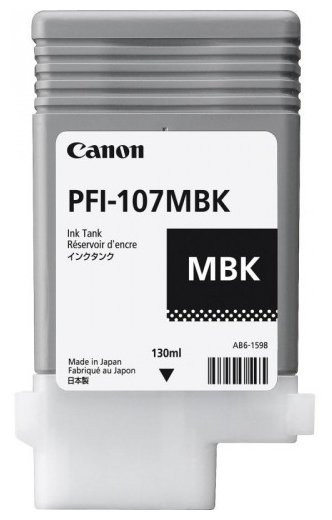 Canon PFI-107MBK, Cartus original, Negru Mat, 130ml