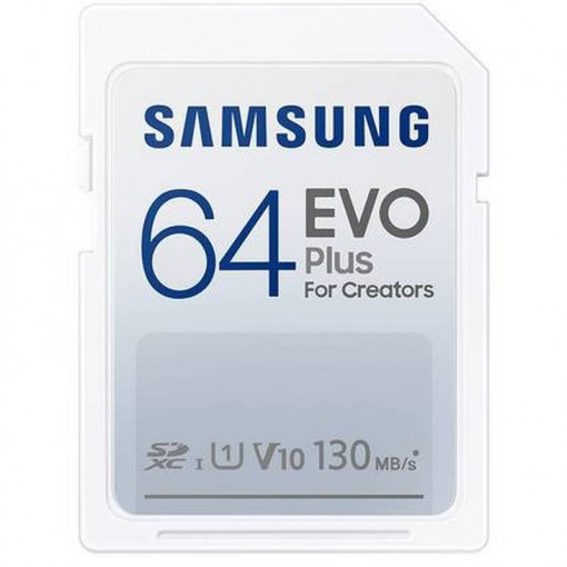 Card de Memorie SDXC Samsung Evo Plus, MB-SC64K/EU, 64GB, Class U1, V10