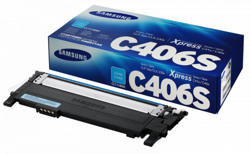 Samsung CLT-C406S, Cartus toner original, Cyan, 1000 pagini