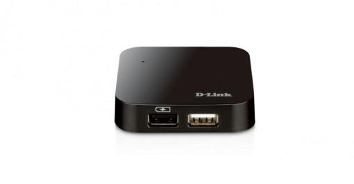 Hub USB D-Link DUB-H4, 4 porturi USB 2.0, negru