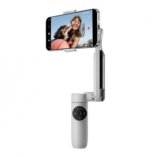 Insta360 Flow Stabilizer, lungime selfie stick incorporat 215mm, dimensiune trepied incorporat 80mm, alb