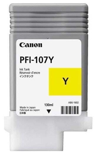 Canon PFI-107Y, Cartus original, Yellow, 130ml