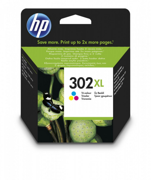HP 302XL / F6U67AE, Cartus original, Color, 330 pagini