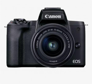 Camera foto Canon EOS M50 Mark II, Black KIT EF-M15-45 IS STM, 24.1 MP, DIGIC 8, ecran 3" LCD touchscreen, micro USB, Bluetooth, WI-FI, micro HDMI, 3.5mm jack microfon, Dual Pixel CMOS AF System, Rafala 10FPS, filmare 4K, APS-C sensor, greutate body
