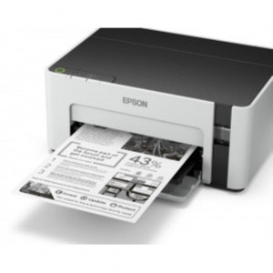 Imprimanta inkjet mono CISS Epson M1120, dimensiune A4, viteza max 32ppm, rezolutie printer 1440x720dpi, alimentare hartie 150 coli, volum maxim printare : 15000pagini/luna, interfata: USB 2.0, Wireless, consumabile: Ecotank MX1xx negru XL (6k/pag.),