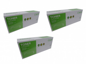 Set 3 bucati Lexmark E350 / E352 / E352H21E, Cartus toner compatibil, Negru, 9000 pagini - i-Aicon