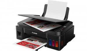 Multifunctional inkjet color CISS Canon G3410, dimensiune A4 (Printare, Copiere, Scanare), viteza 8,8ipm alb-negru, 5ipm color, rezolutie printare 4800x1200 dpi, imprimare fara margini, alimentare hartie 100 coli, scanner CIS rezolutie 600x1200 dpi,