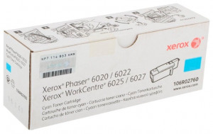 Xerox 6020C / 6025C / 106R02760, Cartus toner original, Cyan, 1000 pagini