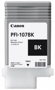 Canon PFI-107BK, Cartus original, Negru, 130ml