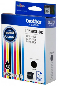Brother LC529XL BK, Cartus original, Negru, 2400 pagini