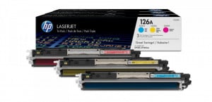 Pachet Cartuse Toner Originale HP 126a / CF341A, Color, 3x 1000 pagini