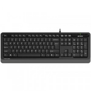 Tastatura A4TECH, cu fir, 104 taste format standard, USB, negru & gri