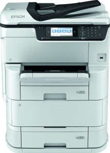 Multifunctional inkjet color Epson WF-C878RDTWFC, dimensiune A3 (Printare, Copiere, Scanare, Fax), duplex, viteza 25ppm alb-negru, 25ppm color, rezolutie 4800 x 1200 dpi, limbaj de printare: PCL6, PCL5c, PCL5e, ESC/P-R, PDF 1.7, PostScript 3, alimentare