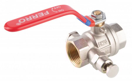 KFPO3 - Robinet trecere sfera cu aerisitor si dop PN16, 1" FI-FI, F-Power