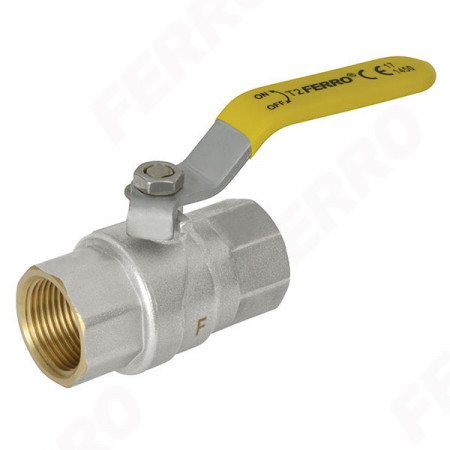 Robinet trecere din alama pt. gaz 1 1/2" FI-FI cu sfera si maneta