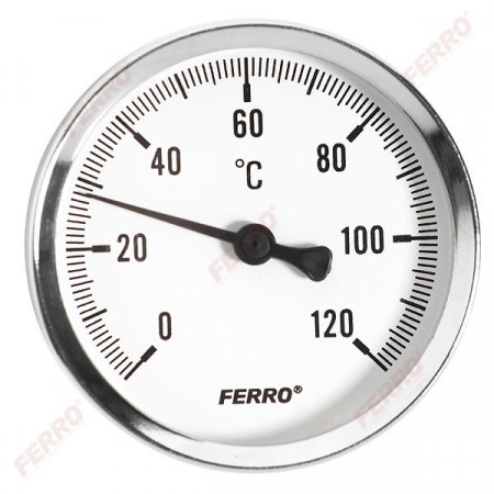 Termometru D.100 mm 1/2", axial, 0-120°C