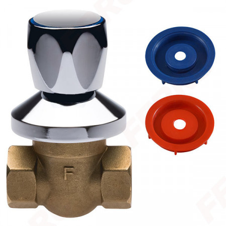 Robinet trecere din alama ingropat PN25, 3/4" FI-FI cu sfera, maner si ornament crom