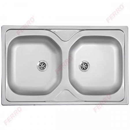 Chiuveta inox cu doua cuve 50x80 cm, anticalcar montaj pe blat