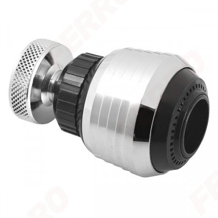 Regulator de debit scurt cu 2 functii, crom/negru pt. baterii spalator