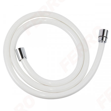 Furtun flexibil dus conic, PVC 150 cm, alb/crom