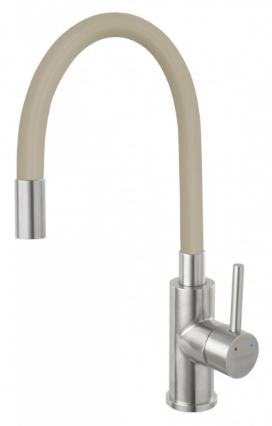 Zumba Inox - baterie stativa bucatarie cu pipa flexibila, bej