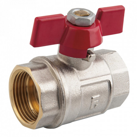Robinet trecere din alama pt. apa PN25, 1 1/4" FI-FI cu sfera si fluture