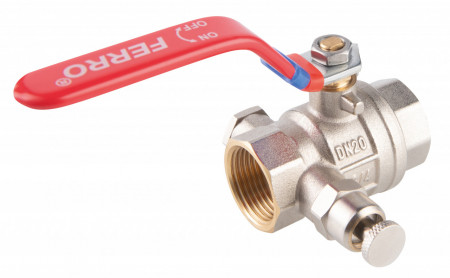 Robinet trecere sfera cu aerisitor si dop PN16, 1 1/4" FI-FI, F-Power