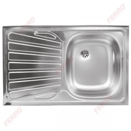 Chiuveta inox cu o cuva si storcator stanga 50x80 cm, anticalcar montaj pe masca
