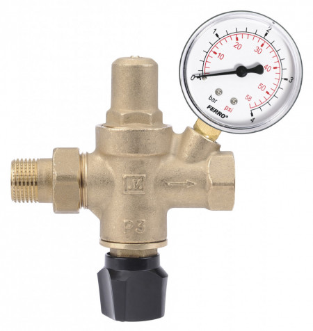 Robinet alimentare automat 1/2" cu manometru D.63 mm
