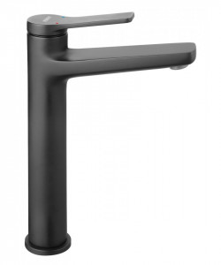 Pachet 3 in 1 Stratos - Baterie cada dus Negru Mat, baterie lavoar inalta si set bara dus patrat Negru Mat, - Img 2
