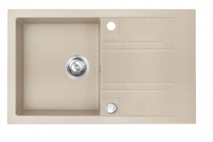 Set Chiuveta Ferro Mezzo II 1 Cuva si Picurator 780x480 mm, nisip si Baterie Ferro Zumba Slim 2F - baterie stativa bucatarie cu pipa flexibila, rosu - Img 2