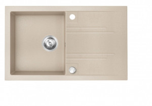 Set Chiuveta Ferro Mezzo II 1 Cuva si Picurator 780x480 mm, nisip si Baterie Ferro Camira Inox - stativa bucatarie cu pipa lebada, mobila - Img 4