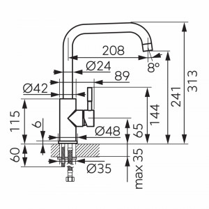 Set Chiuveta Ferro Mezzo II 1 Cuva si Picurator 780x480 mm, nisip si Baterie Ferro Camiro Inox - stativa bucatarie cu pipa inalta, mobila - Img 7