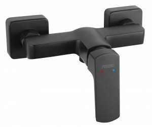 SET3IN1 VITTO BLACK VERDELINE - Baterie perete dus cu set de dus mobil cu Baterie stativa lavoar si set dus mobil horn black - Img 2