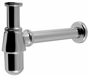 Sifon lavoar din alama 1 1/4 x 32 mm, crom fara ventil - Img 2