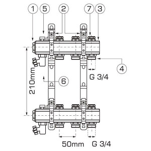 Distribuitor/colector-repartitor tip RO 1 4 cai - RO04S - Img 4