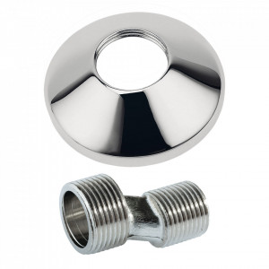 Ornament cu excentric 3/4"x1/2" pt. baterii perete, crom - Img 2