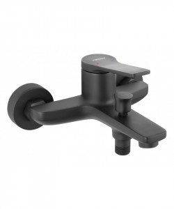 Pachet 3 in 1 Stratos - Baterie cada dus Negru Mat, baterie lavoar inalta si set bara dus patrat Negru Mat, - Img 3
