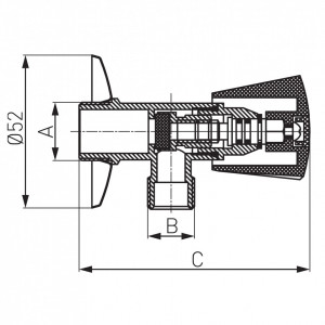 Robinet coltar tip ciuperca 1/2x3/8, crom - Img 2