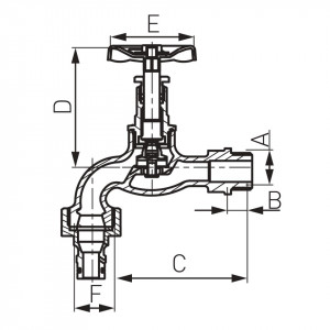 Robinet scurgere din fonta 1/2" cu racord rapid pt. furtun - Img 2