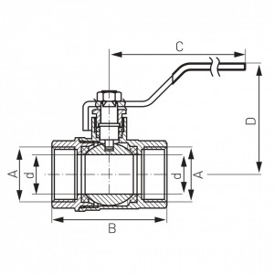 Robinet Sferic Apa Cu Maneta, Pn25 Int.-Ext. 3/8'' - Img 2