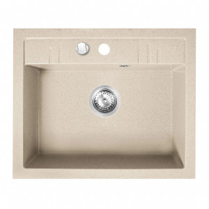 Set chiuveta granit Ferro , o cuva 58x48, nisip cu baterie flexibila Ferro bej - Img 2
