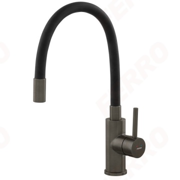 Baterie stativa bucatarie cu pipa flexibila - Zumba Gun Metal - Img 1