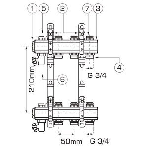 Distribuitor/colector-repartitor tip RO 1 2 cai - RO02S - Img 2
