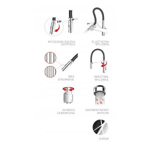 Set Chiuveta Ferro Mezzo II 1 Cuva 580 x 480 mm si Baterie Ferro Zumba cu Pipa Flexibila Nisip - Img 6