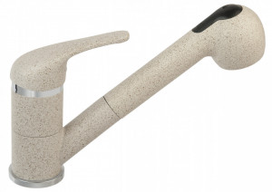 Set Chiuveta Ferro Mezzo II 1 Cuva si Picurator 780x480 mm, nisip si Baterie Ferro Freya8 - stativa bucatarie cu pipa extractibila, culoare nisip, cartus ceramic - Img 4