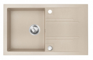 Set Chiuveta Ferro Mezzo II 1 Cuva si Picurator 780x480 mm, nisip si Baterie Ferro Freya3 Stativa Bucatarie culoare Nisip, cartus ceramic - Img 2